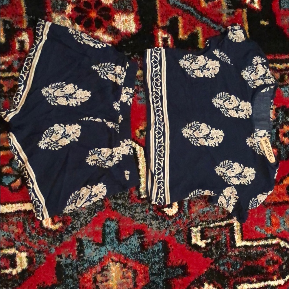 Navy crop top and bottom set